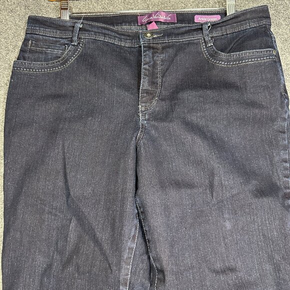 Gloria Vanderbilt  Jeans Womens 14 Ankle Grazer Cotton Stretch Pockets Dark Wash - Picture 3 of 8